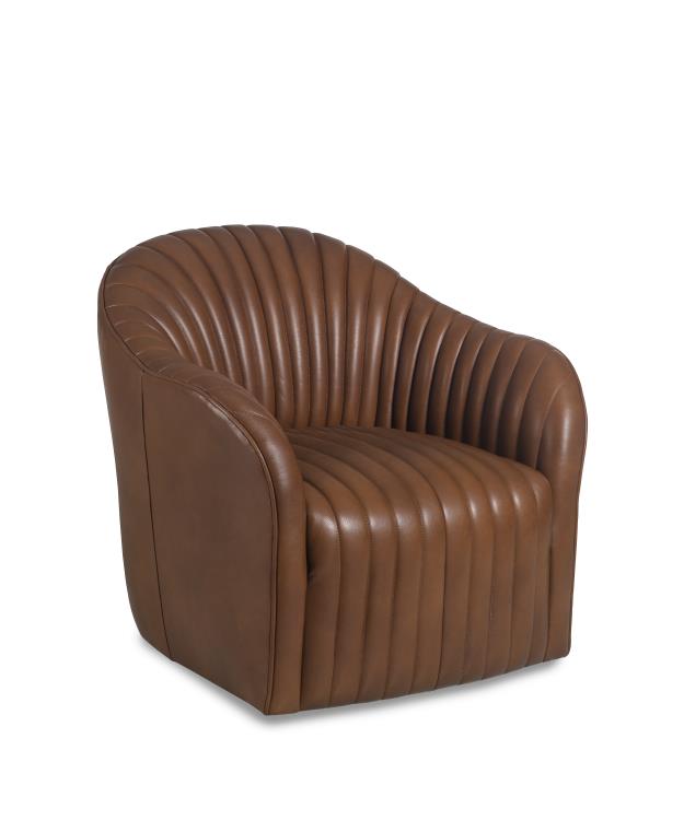 Toffee Ribbed Leather Chair